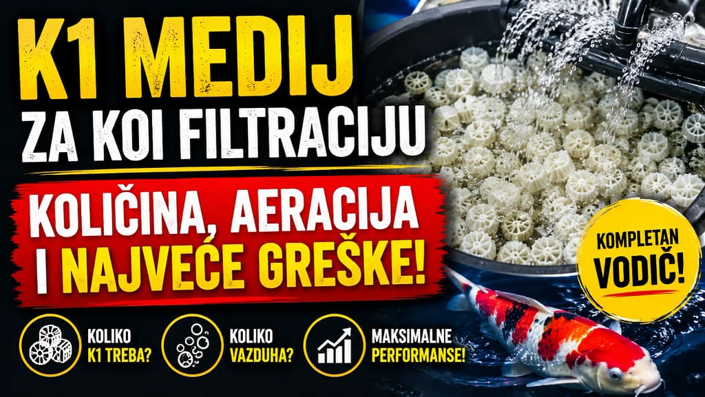 K1 medij u moving bed filtraciji za koi ribnjak