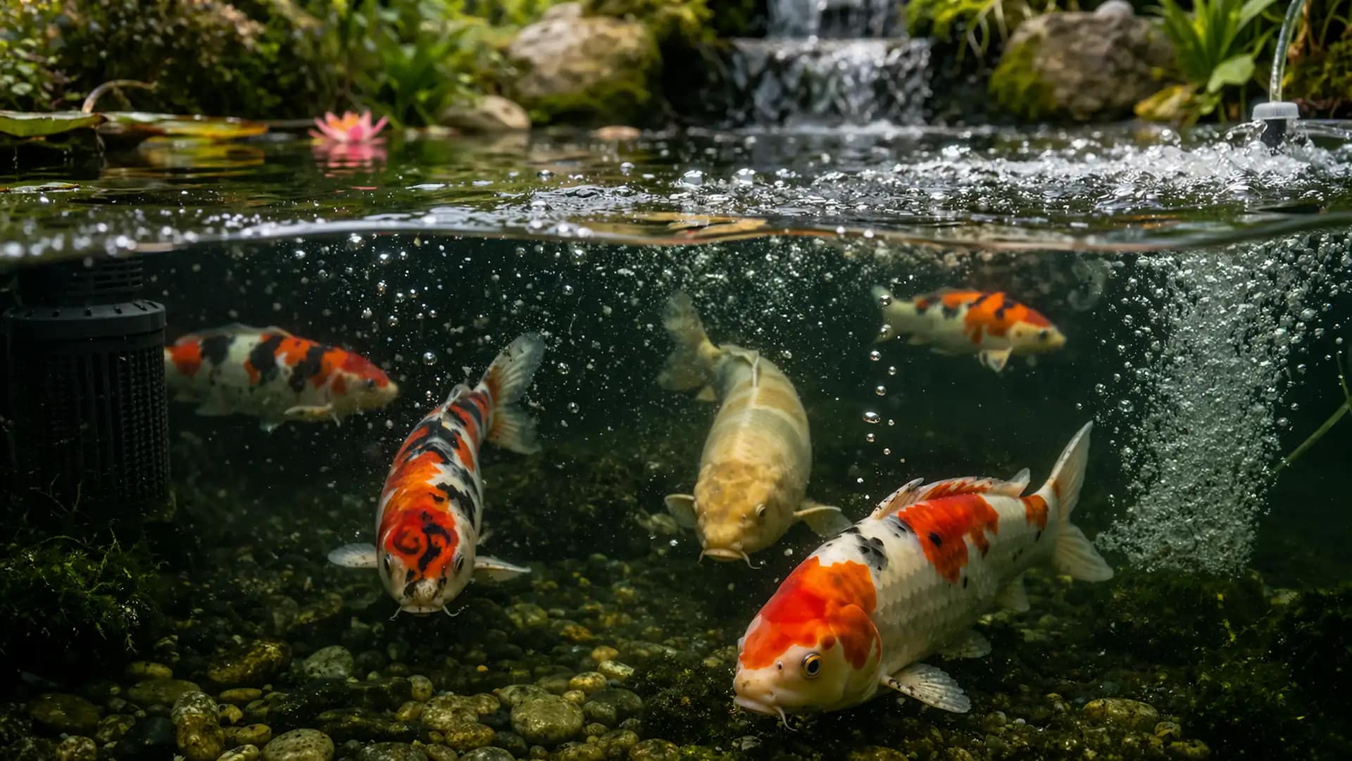 Koi ribe trome zbog nedostatka kiseonika u vodi