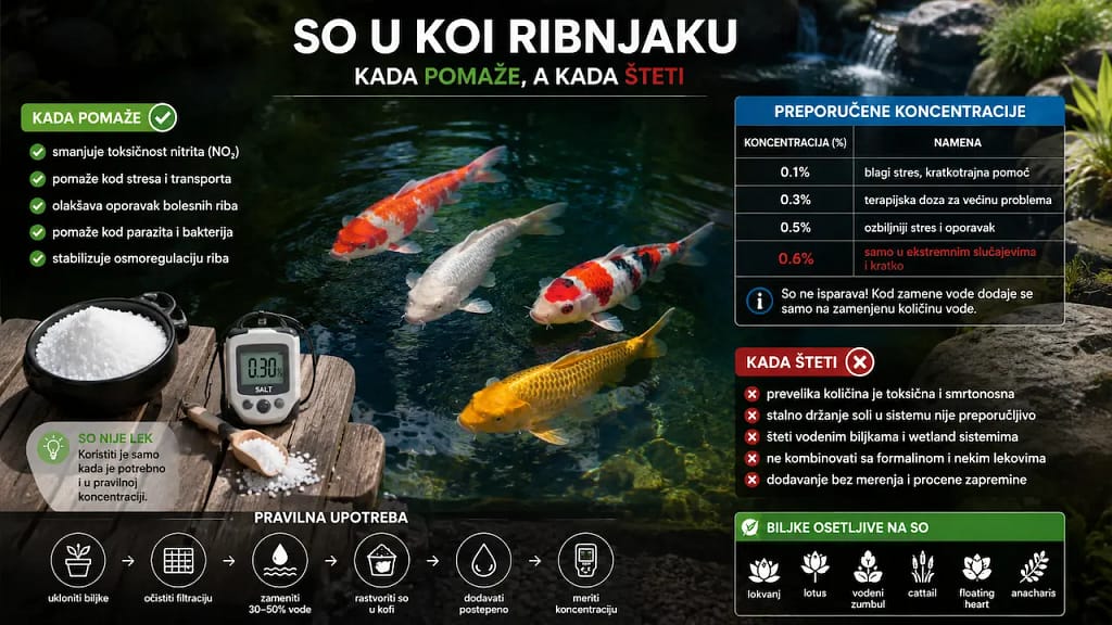 So u koi ribnjaku kao pomoć kod nitrita, stresa i oporavka koi riba