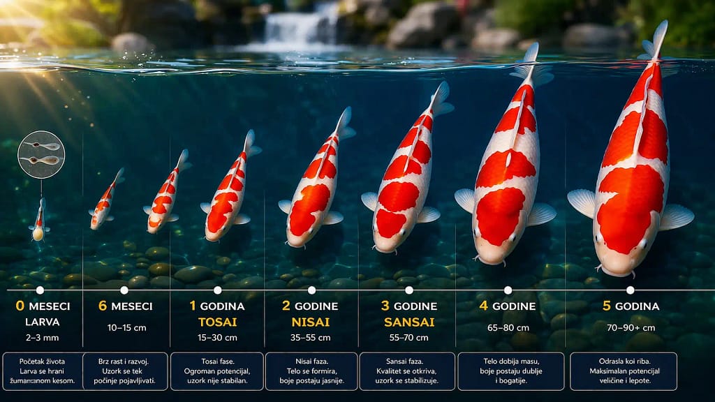 rast koi ribe kroz godine tosai nisai sansai velicina