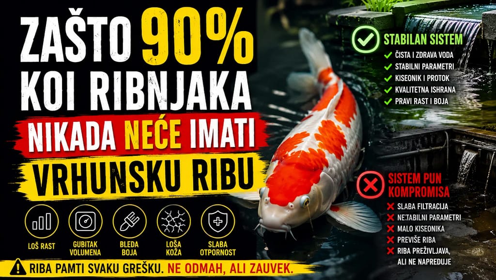 Vrhunska koi riba u stabilnom koi sistemu sa kvalitetnom filtracijom
