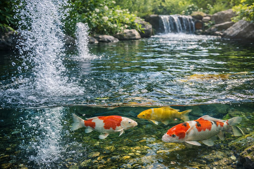 kiseonik u vodi koi ribnjak aeracija