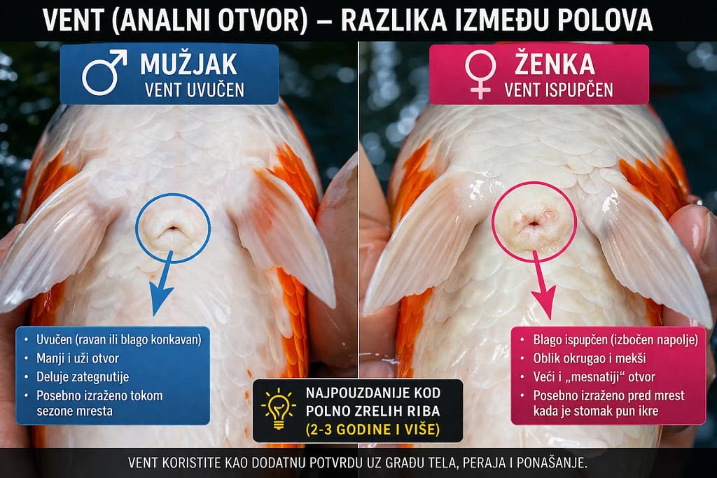 razlika vent muski i zenski koi saran kako prepoznati pol